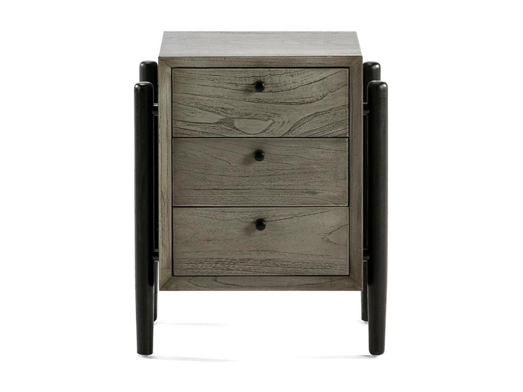 Nightstand - Gray, Wood