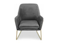 Armchair - Gray, Velvet