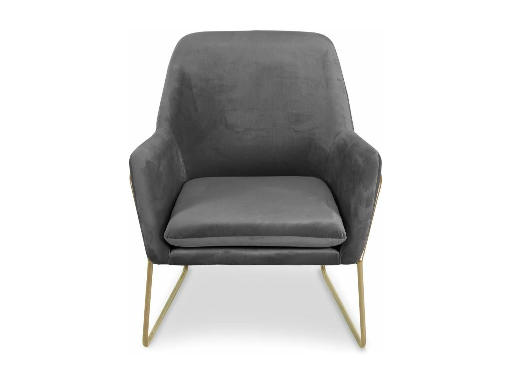 Armchair - Gray, Velvet