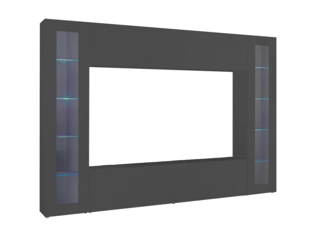4-Door Display Cabinet - Gris Anthracite, 260 x 30 x 180 cm