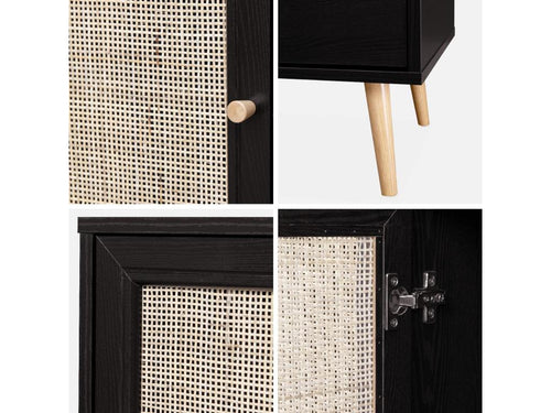 1-Door Sideboard - Black, 80 x 39 x 65.8 cm