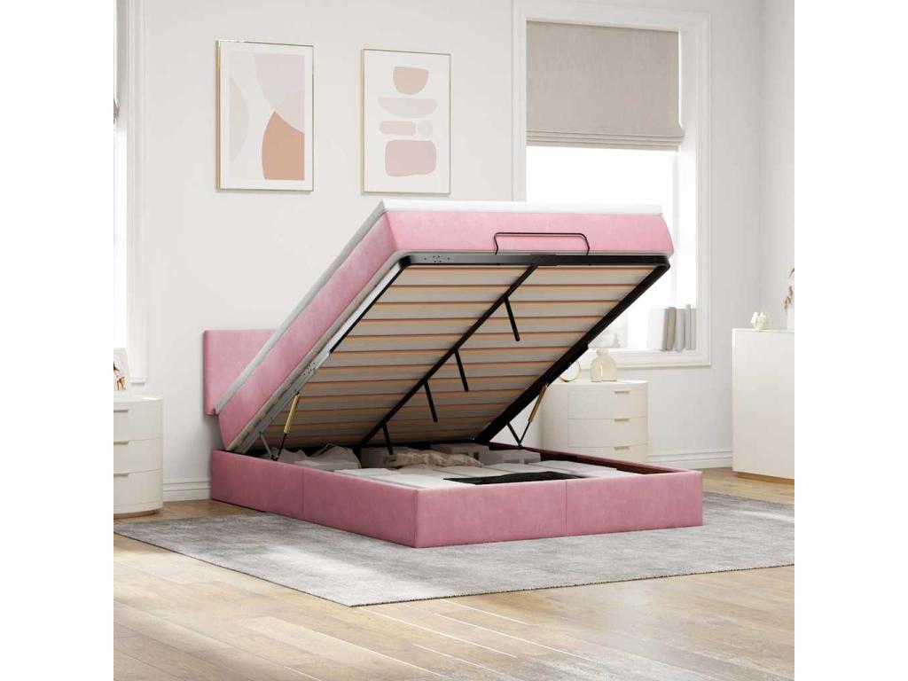 Mattress - with Mattress, Pink, 140 x 200 cm