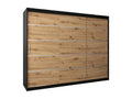 3-Door Wardrobe - Sliding Doors, Argente/Brown/Black, 200 x 250 x 62