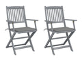 Chair (Set of 2) - with Cushions, Gray, Wood