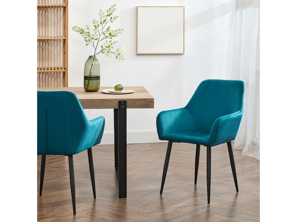 Chair (Set of 4) - Bleu Turquoise, 86 x 57 x 56 cm