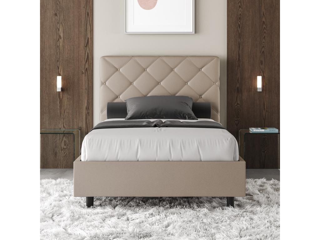 Bed Base - Taupe, Faux Leather