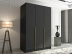 Wardrobe - Black, 215 x 150 x 58 cm