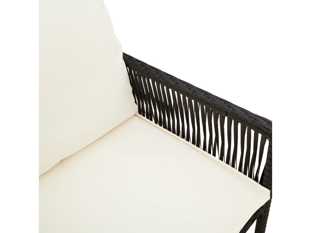 Bar Stools (Set of 2) - with Cushions, Black, Resin