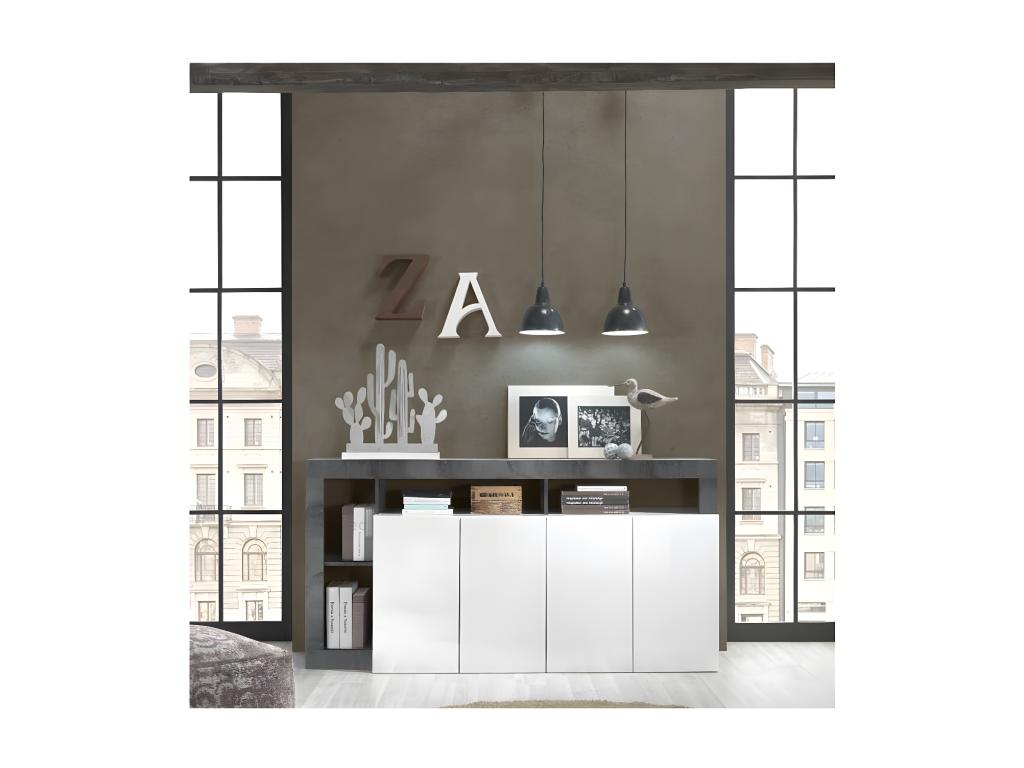 4-Door Sideboard - Gris Anthracite