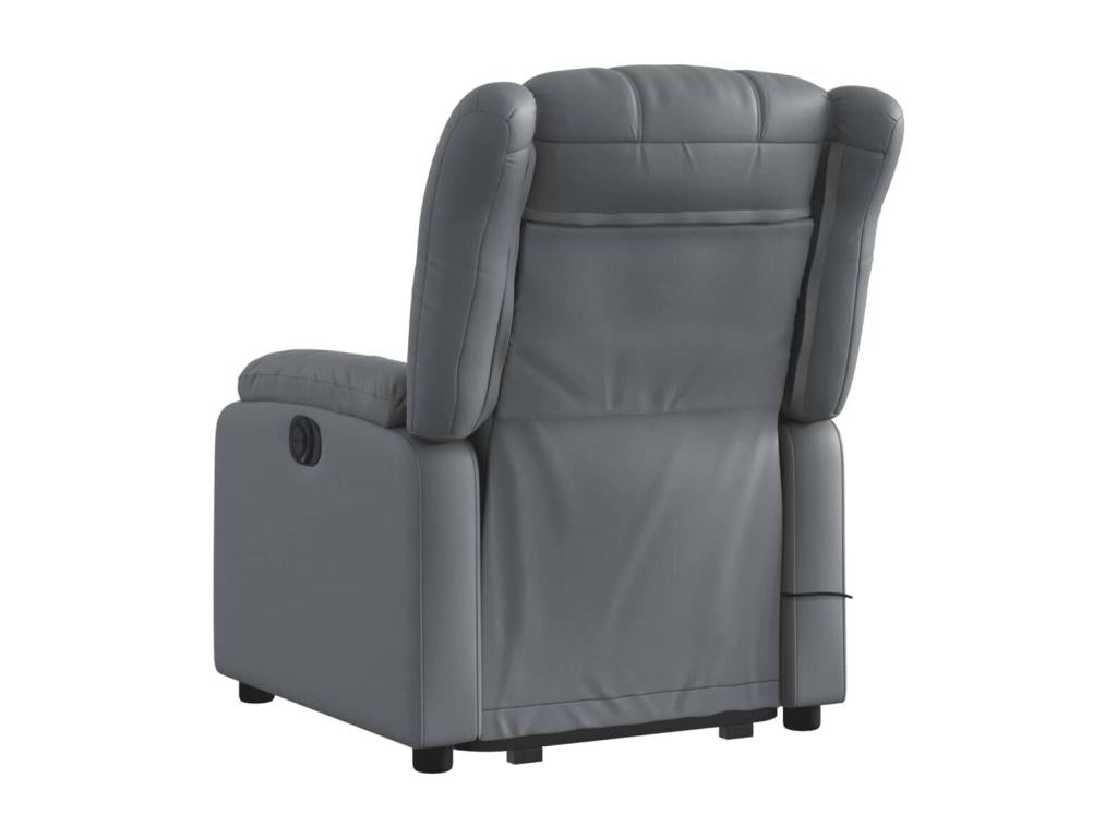 Armchair - Gray, Faux Leather