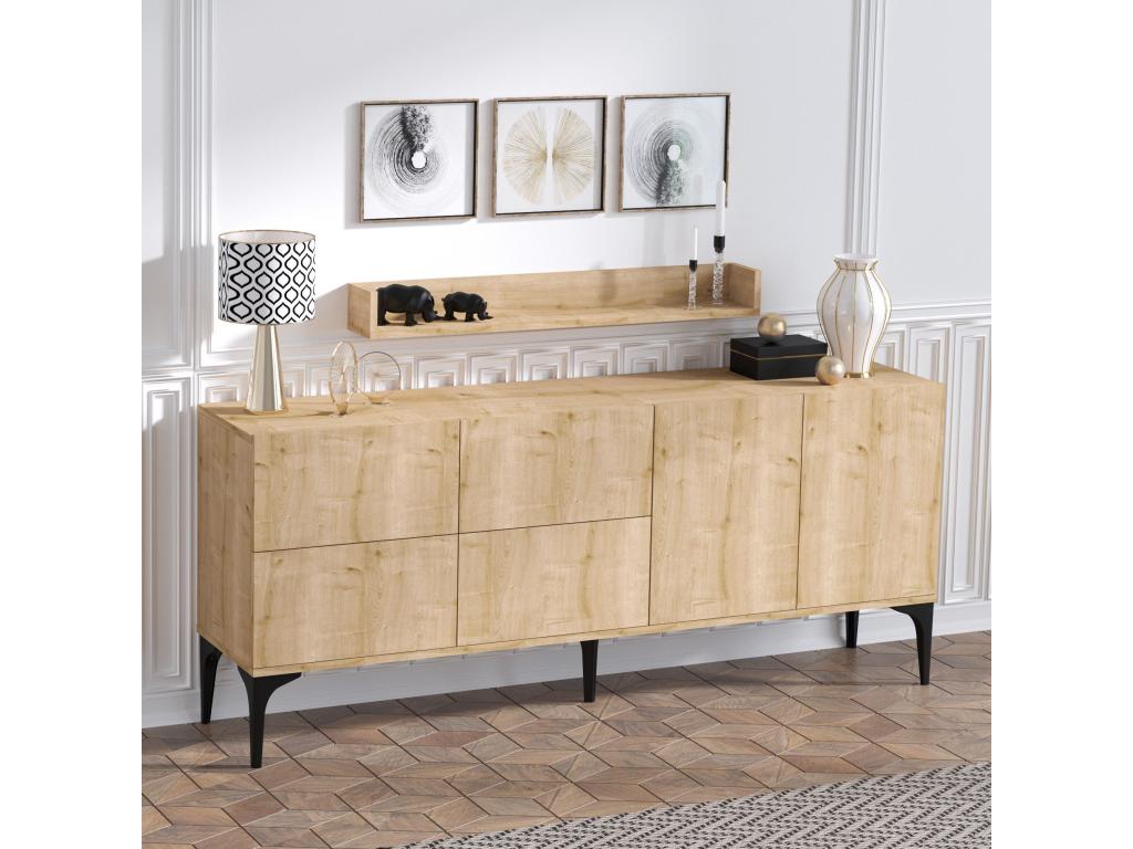 6-Door Sideboard - Brown