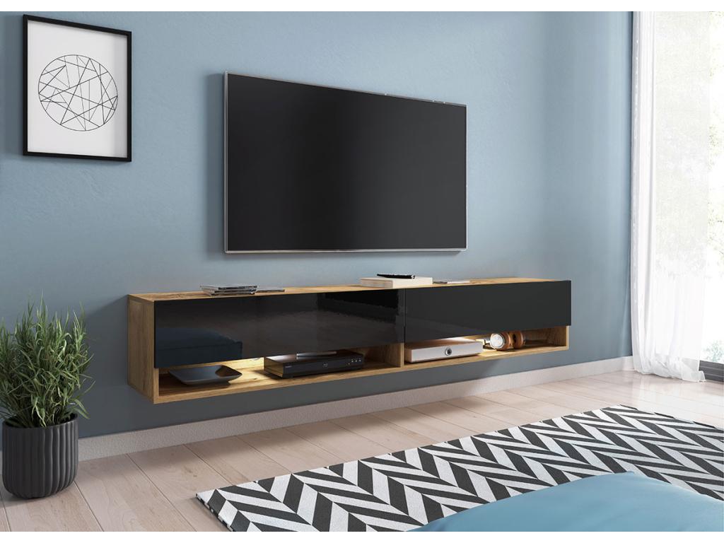 TV Stand - Black, 180 x 30 x 33 cm
